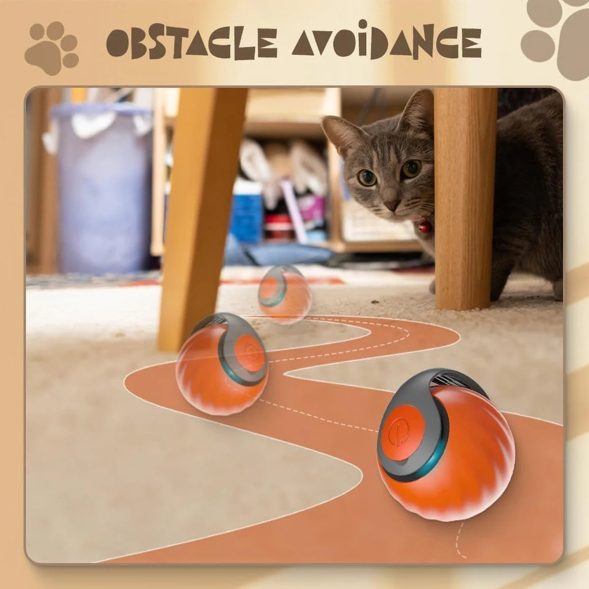Smart Speedy Tail 2.0 – Interactive Cat & Dog Toy with Auto Rolling Ball & Adjustable Speed