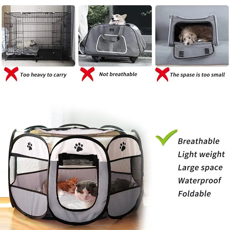 S/M/L Foldable Pet Tent – Detachable Cat & Dog Delivery Room, Summer Nest, Outdoor Bed & Enclosure Cage