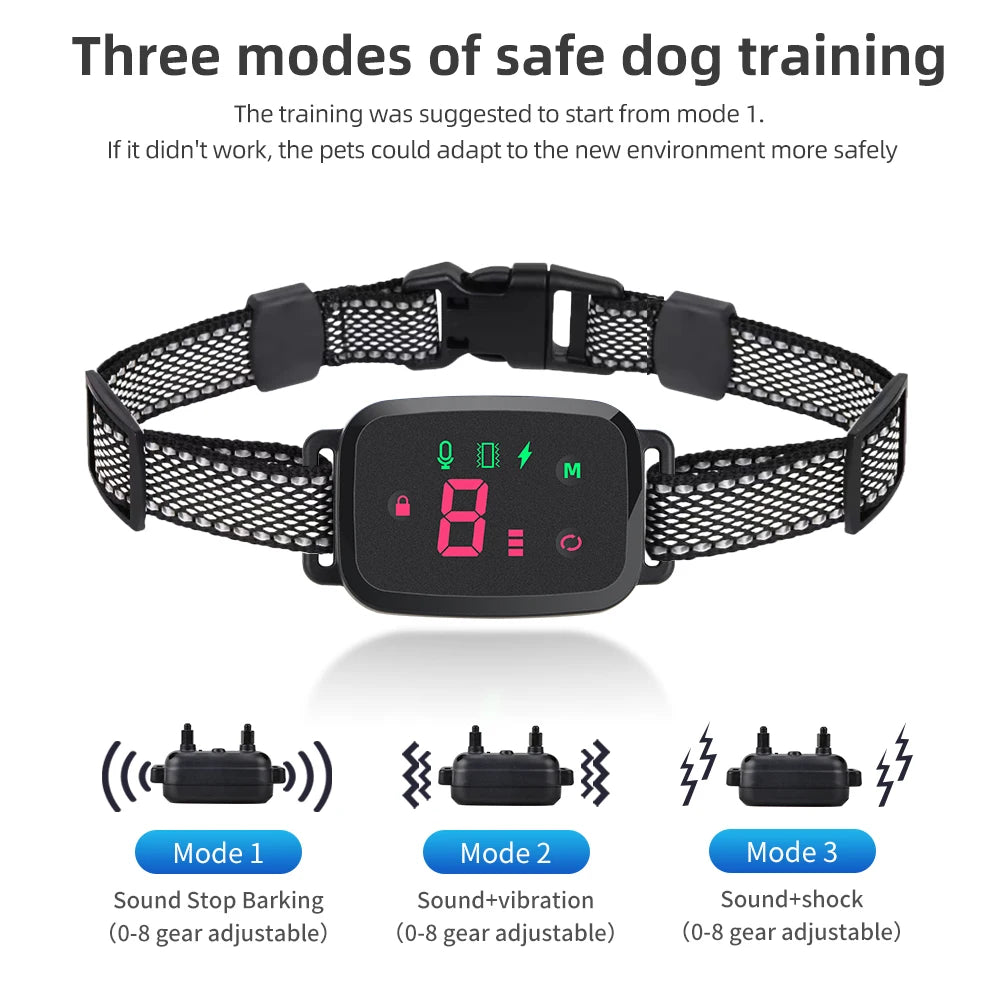 🔇 Smart Anti-Barking Dog Collar – Rechargeable & Waterproof with HD Display
Train Smarter, Not Harder.