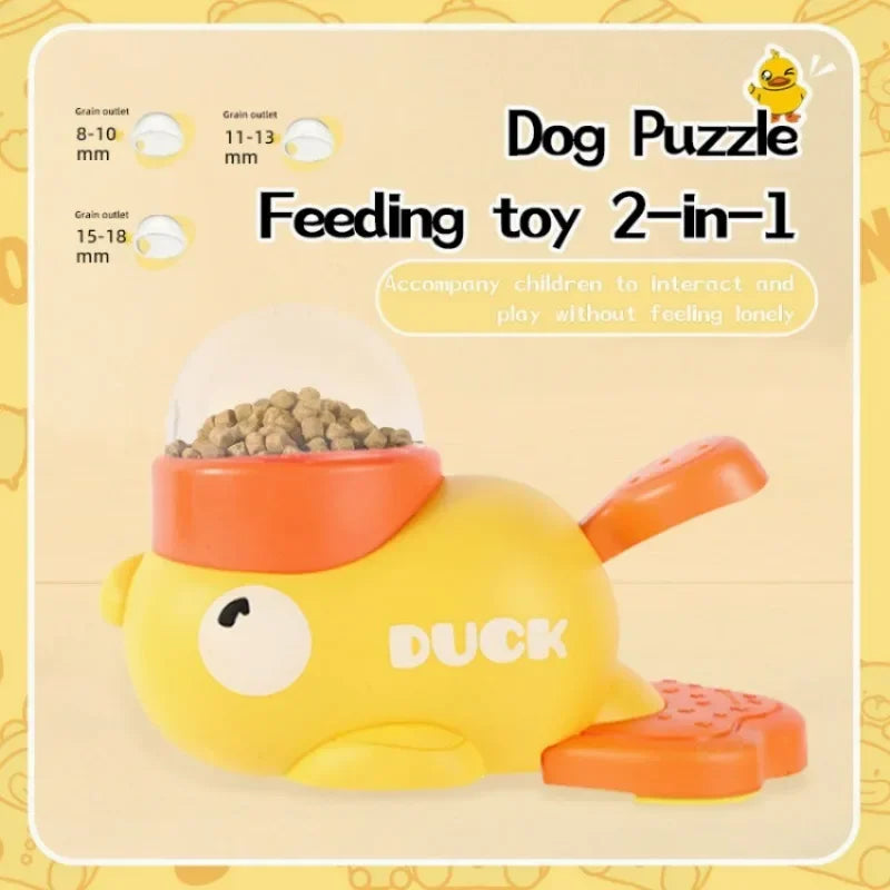 ""Quacky Treat Time! Eco-Friendly Duck Feeder Toy for Smart Pets"