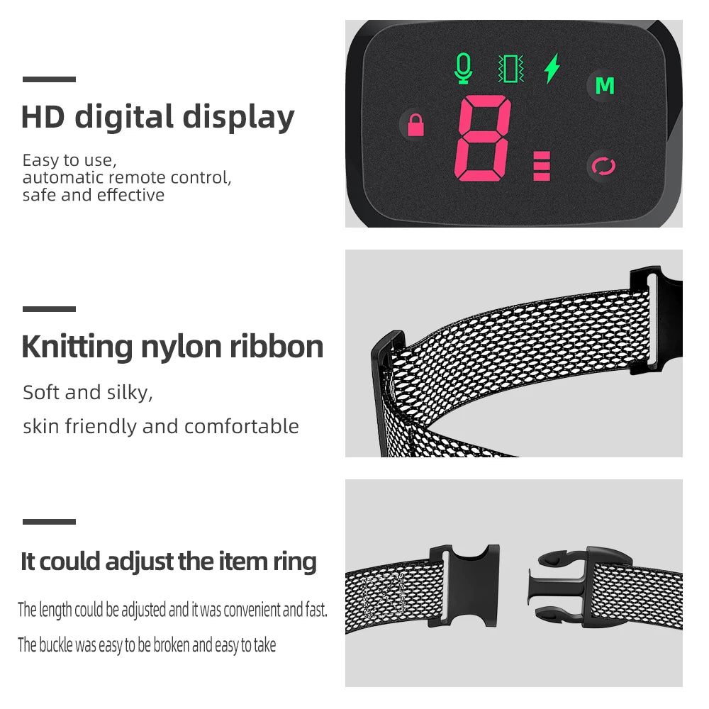 🔇 Smart Anti-Barking Dog Collar – Rechargeable & Waterproof with HD Display
Train Smarter, Not Harder.