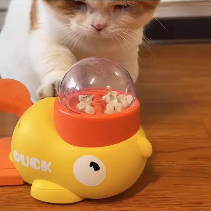 ""Quacky Treat Time! Eco-Friendly Duck Feeder Toy for Smart Pets"