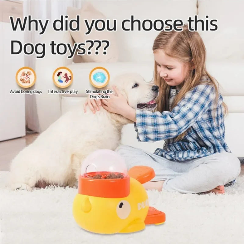 ""Quacky Treat Time! Eco-Friendly Duck Feeder Toy for Smart Pets"