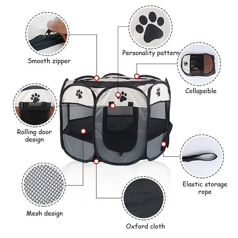 S/M/L Foldable Pet Tent – Detachable Cat & Dog Delivery Room, Summer Nest, Outdoor Bed & Enclosure Cage