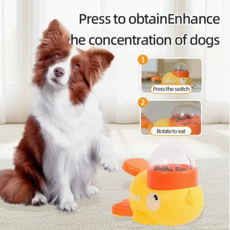 ""Quacky Treat Time! Eco-Friendly Duck Feeder Toy for Smart Pets"