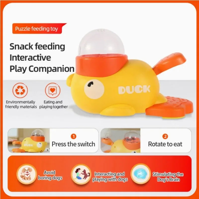""Quacky Treat Time! Eco-Friendly Duck Feeder Toy for Smart Pets"