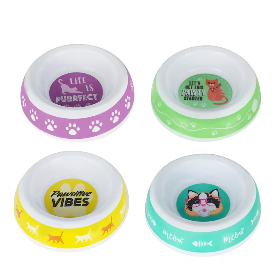 Greenbrier Kennel Club Printed Melamine Cat Food Bowls, 5x1.25 in.